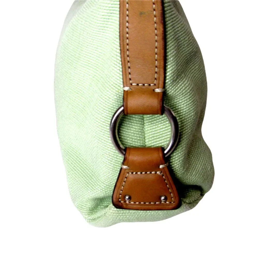 Fossil Purse Sea Grass Green Weaved Shoulder Bag Leather Strap Floral Li… - Picture 2 of 9